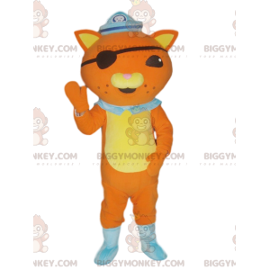 Kostium maskotka pomarańczowy kot BIGGYMONKEY™ w stroju pirata