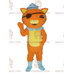 Oranje kat BIGGYMONKEY™ mascottekostuum in piratenoutfit met