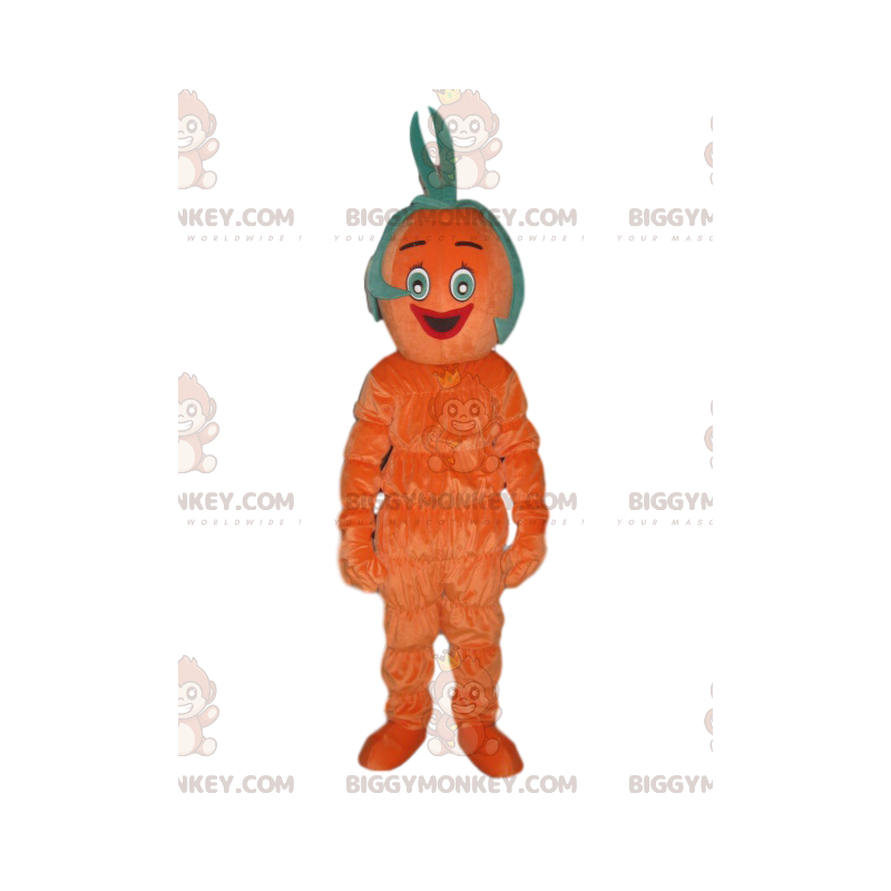 BIGGYMONKEY™ Costume da mascotte Uomo arancione sorridente con