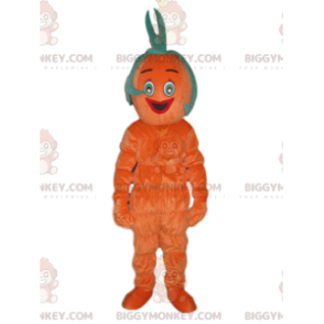 BIGGYMONKEY™ Costume da mascotte Uomo arancione sorridente con