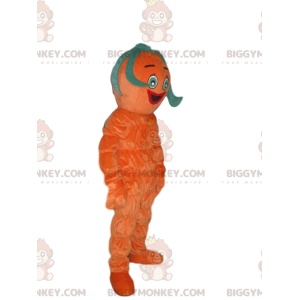 BIGGYMONKEY™ Maskottchenkostüm Lächelnder orangefarbener Mann
