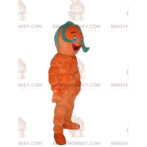 BIGGYMONKEY™ Mascottekostuum Glimlachende oranje man met raar