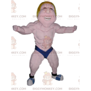 Costume de mascotte BIGGYMONKEY™ de lutteur blond avec un