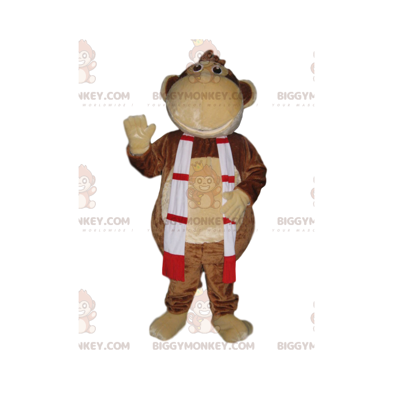 Funny Monkey BIGGYMONKEY™ Mascot Costume with Red and Green