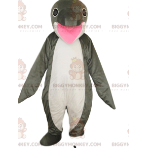 Disfraz de mascota BIGGYMONKEY™ delfín blanco y gris súper