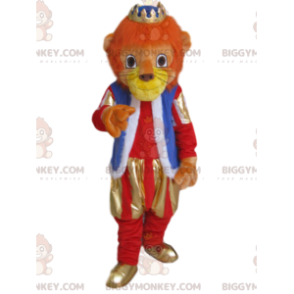 Lion BIGGYMONKEY™ Mascot Costume with Outfit and Golden Crown –