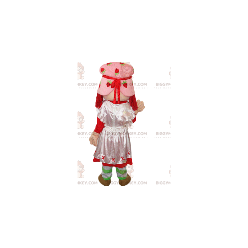 Kostým maskota BIGGYMONKEY™ Strawberry Shortcake s růžovými