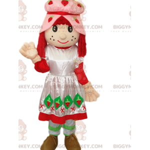 Strawberry Shortcake BIGGYMONKEY™ mascottekostuum met roze jurk