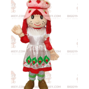 Strawberry Shortcake BIGGYMONKEY™ mascottekostuum met roze jurk