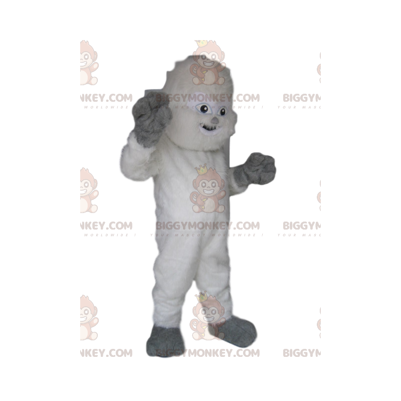 Divertente costume da mascotte Yeti BIGGYMONKEY™ bianco.