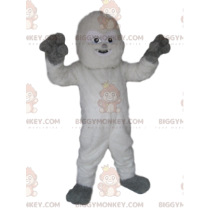 Lustiges weißes Yeti BIGGYMONKEY™ Maskottchen-Kostüm.