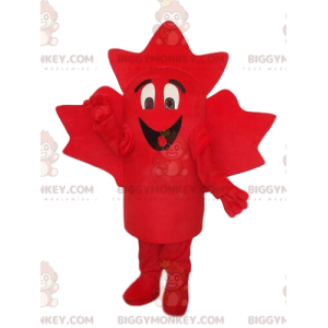 Disfraz de mascota BIGGYMONKEY™ de hoja de arce roja muy