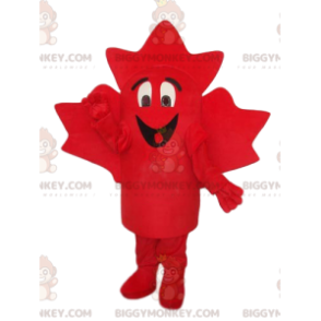 Costume da mascotte BIGGYMONKEY™ con foglia d'acero rossa molto