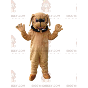 Costume de mascotte BIGGYMONKEY™ de bull-dog beige agressif
