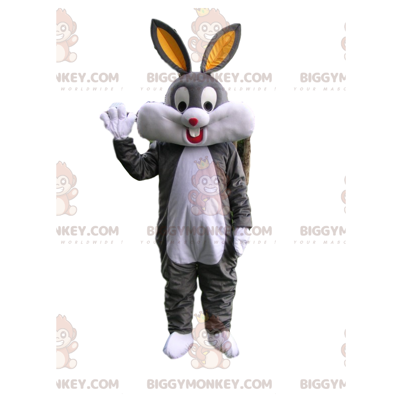 BIGGYMONKEY™ Costume da mascotte Coniglio grigio e bianco molto