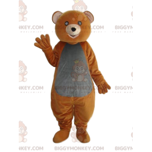 BIGGYMONKEY™ Costume da mascotte Orsetto arancione e grigio con