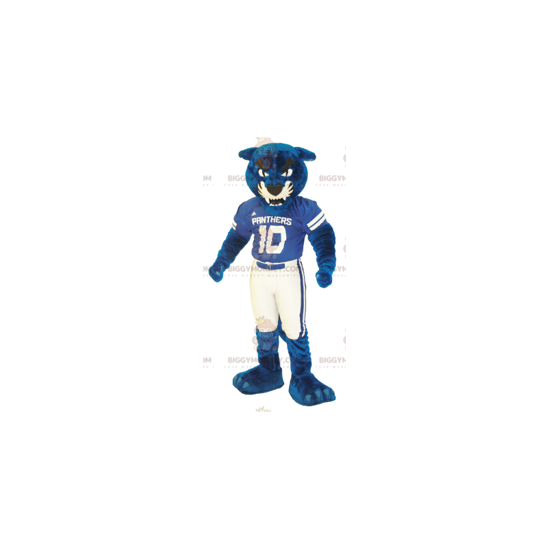 Costume de mascotte BIGGYMONKEY™ de tigre bleu et blanc géant -