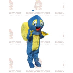 Kostým maskota Very Happy Blue and Yellow Snail BIGGYMONKEY™ –