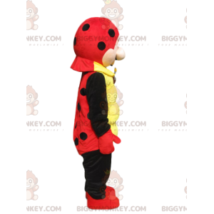 Kostium maskotka czerwono-czarna biedronka BIGGYMONKEY™ z małym