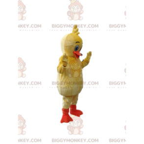 Costume de mascotte BIGGYMONKEY™ de petit canard jaune avec un