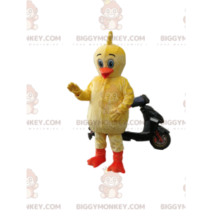 Costume de mascotte BIGGYMONKEY™ de petit canard jaune avec un