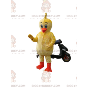 Traje de mascote BIGGYMONKEY™ Patinho amarelo com bico laranja