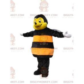 Gelbes und schwarzes Bienen-BIGGYMONKEY™-Maskottchen-Kostüm.