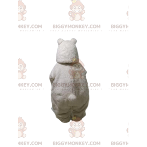 Costume de mascotte BIGGYMONKEY™ d'ours blanc. Costume d'ours