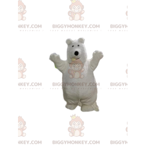 Costume de mascotte BIGGYMONKEY™ d'ours blanc. Costume d'ours