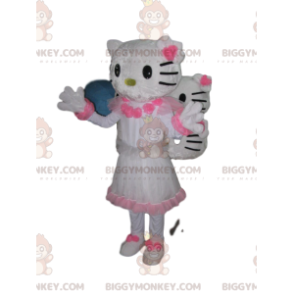 BIGGYMONKEY™ maskotdräkt från Hello Kitty, med en vacker vit