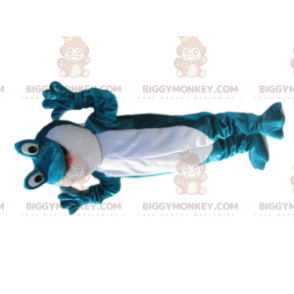 Costume de mascotte BIGGYMONKEY™ de grenouille turquoise et