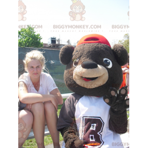 Brown Teddy BIGGYMONKEY™ Mascot Costume with Cap and T-Shirt –