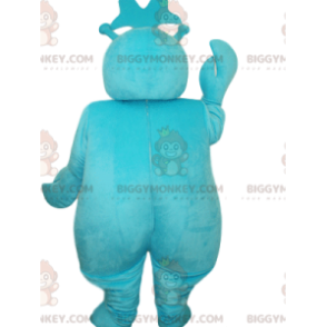 BIGGYMONKEY™ Smiling Turquoise Snowman Mascot Costume With Big