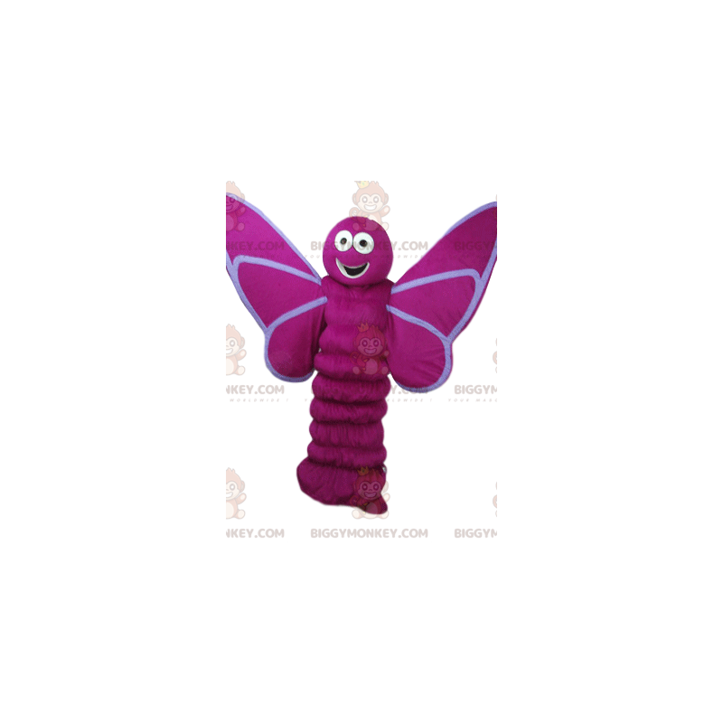 Fuchsia Butterfly BIGGYMONKEY™ Mascot Costume with Big Smile –