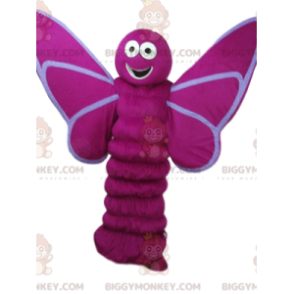 Fuchsia sommerfugl BIGGYMONKEY™ maskotkostume med stort smil -