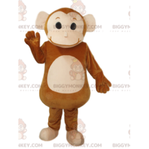 Bruin en crème klein aapje BIGGYMONKEY™ mascottekostuum. aap