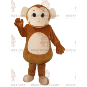 Costume da mascotte scimmia BIGGYMONKEY™ marrone e crema.