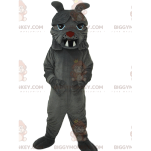 Big Teeth Grey Bulldog BIGGYMONKEY™ Maskottchen-Kostüm -