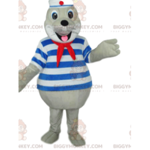 BIGGYMONKEY™ Costume da mascotte con foca molto sorridente in