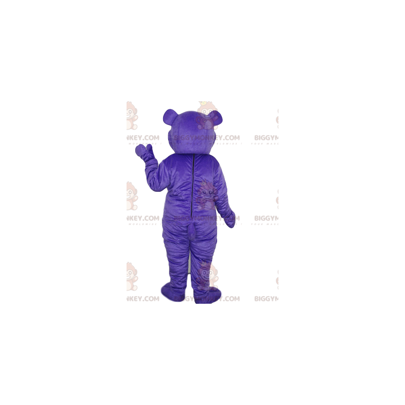 BIGGYMONKEY™ Costume da mascotte con orso viola e naso a cuore