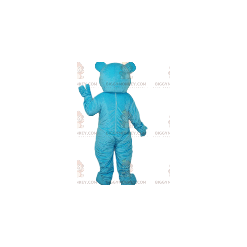 BIGGYMONKEY™ blå björn med undrande ögon maskotdräkt -
