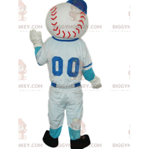 Sportskarakter BIGGYMONKEY™ maskotkostume med baseballboldhoved