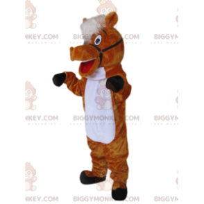 Super munter brun hest BIGGYMONKEY™ maskot kostume -