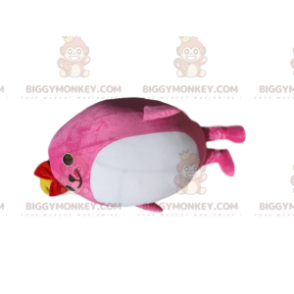 BIGGYMONKEY™ Maskottchen-Kostüm, pralle rosa Figur mit roter