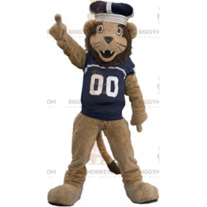 BIGGYMONKEY™ Brown Lion Mascot Costume With Shirt And Crown –