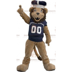 BIGGYMONKEY™ Brown Lion Mascot Costume With Shirt And Crown –