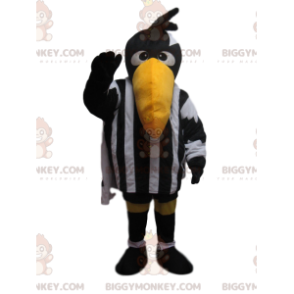 Crow BIGGYMONKEY™ Maskottchen-Kostüm mit schwarz-weißer