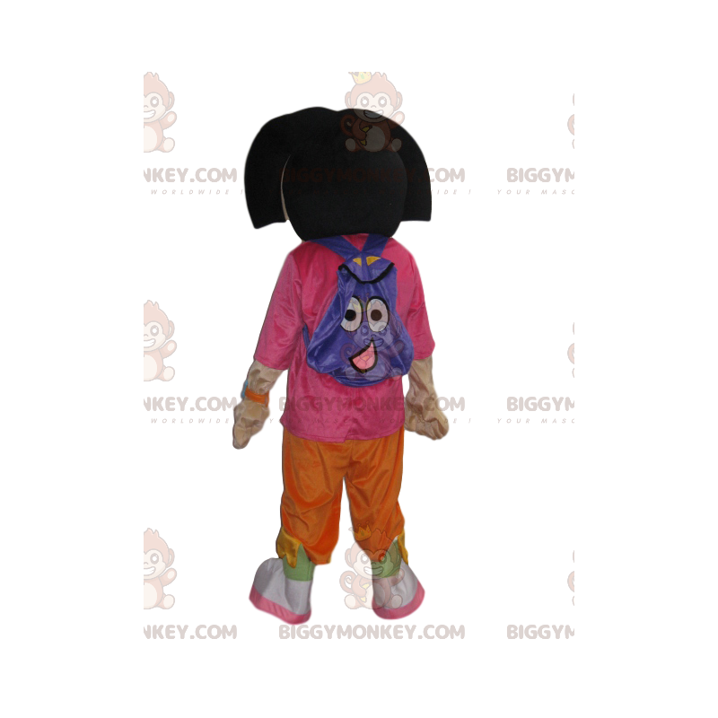 Doras BIGGYMONKEY™ Maskottchenkostüm mit ihrem lustigen lila