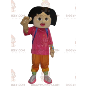 Dora's BIGGYMONKEY™ Mascot Costume With Her Funny Purple