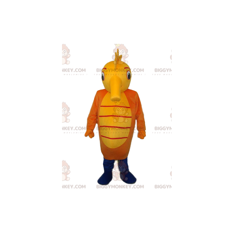 Geel en oranje zeepaardje BIGGYMONKEY™ mascottekostuum -